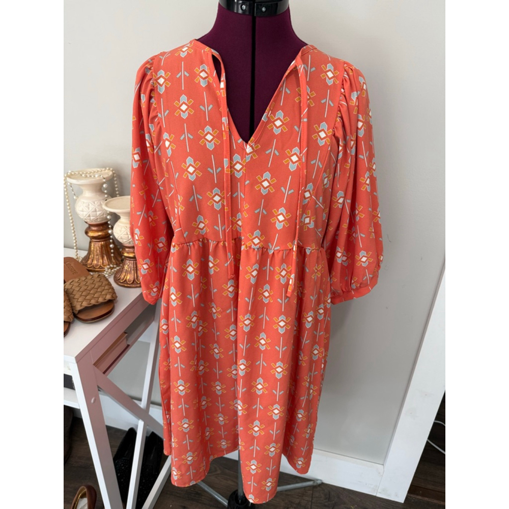 Michelle McDowell Orange Dress Large